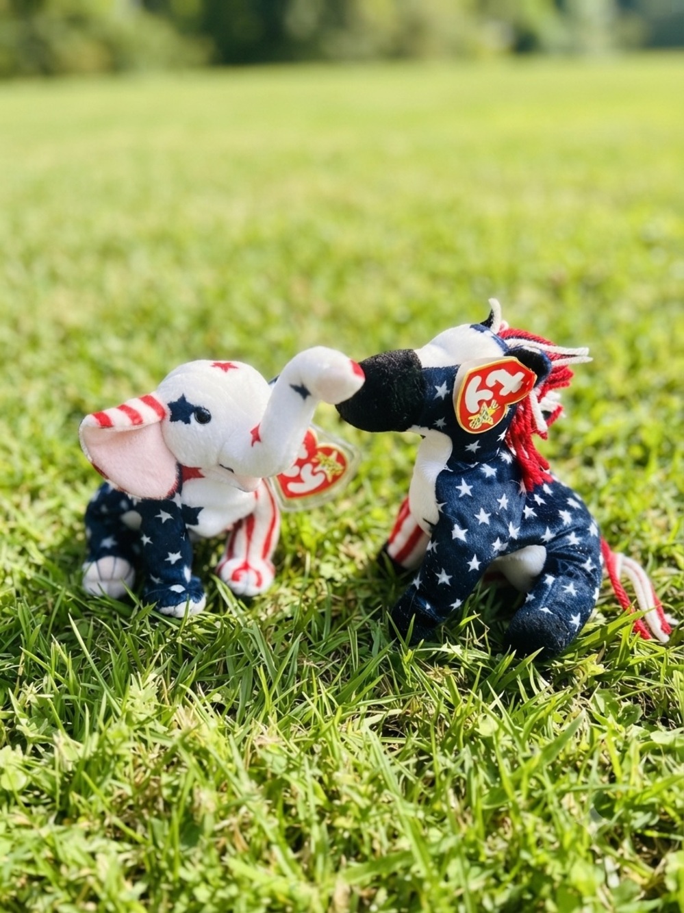 Ty Beanie Babies Political Pair Set – Righty the Elephant & Lefty the Donkey (20
